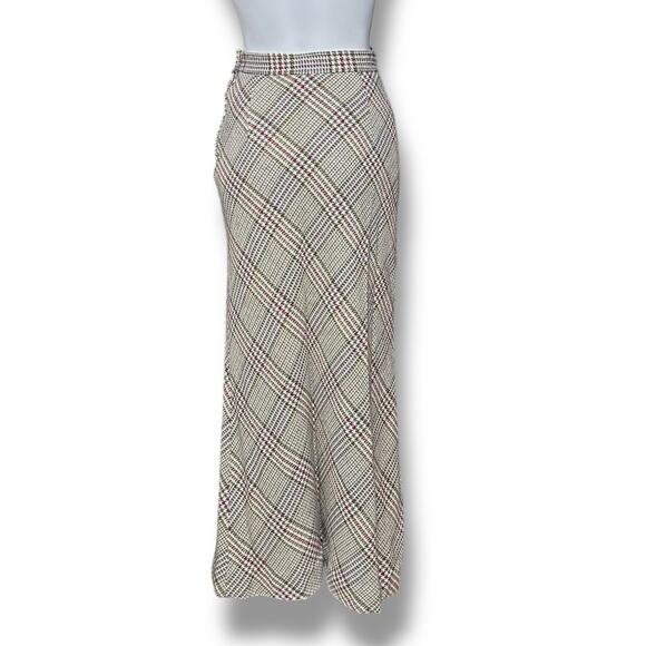 Koret Vintage Maxi Skirt Flare Plaid Wool Blend Academia Old Money Regency 26" - Picture 4 of 16